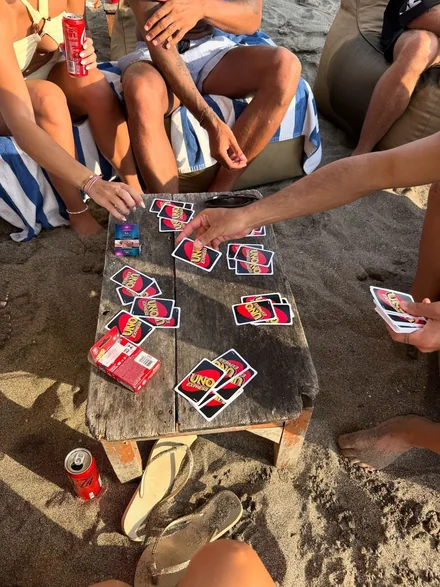 Uno on the beach